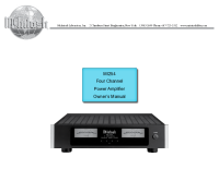 McIntosh MI254 - Owners manual